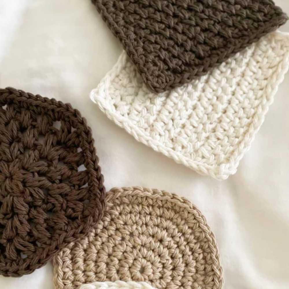 Custom crochet coasters